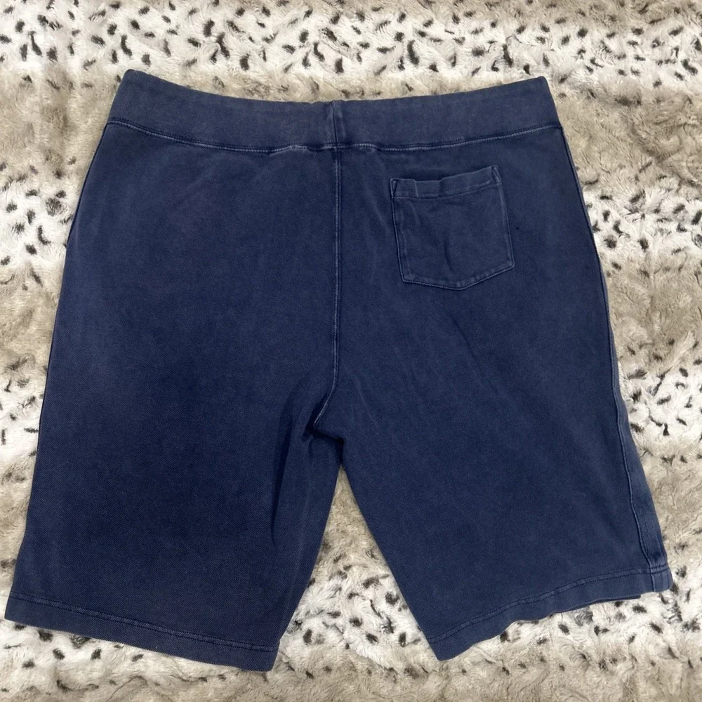 Men's Vtg Polo‎ Ralph Lauren Cotton Blend Drawstring Blue Sweat Shorts Size S